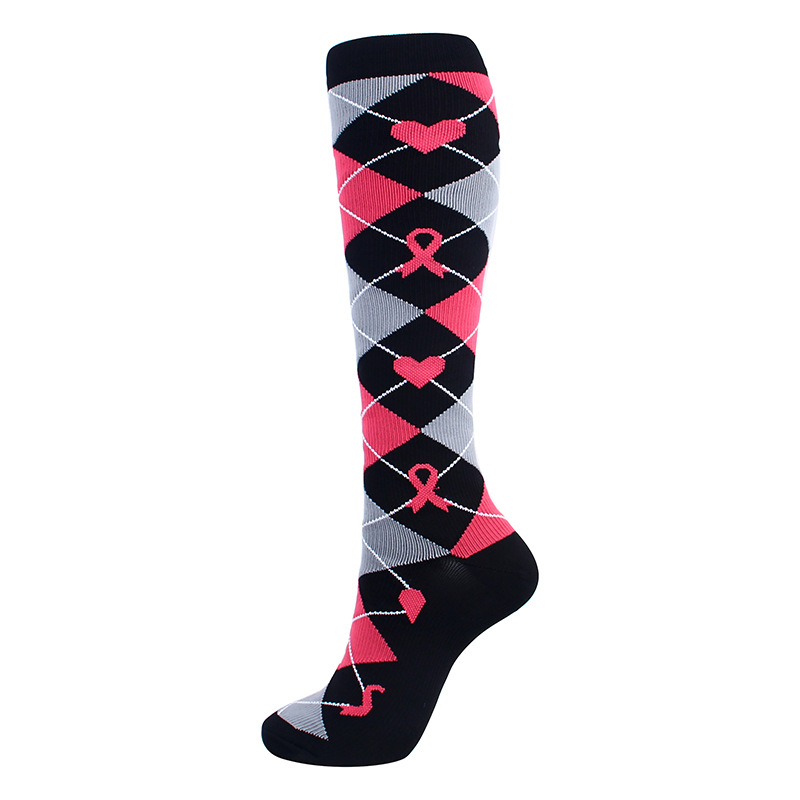 20-30 mmHg Colored Streamers Compression Stockings Soccer Socks HIV Flag Football Sports Knee High Socks